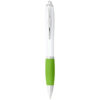 Nash ballpoint pen with white barrel and coloured grip (black ink) - Image 4