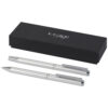 Lucetto recycled aluminium ballpoint and rollerball pen gift set (black ink) - Image 3