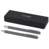 Lucetto recycled aluminium ballpoint and rollerball pen gift set (black ink) - Image 4