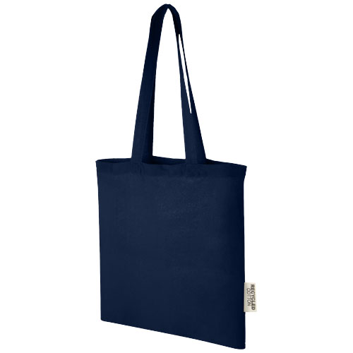 Madras 140 g/m2 GRS recycled cotton tote bag 7L - Image 3