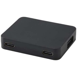 Gaia 4-port USB hub with USB-A and Type-C output and dual input - made from recycled plastic
