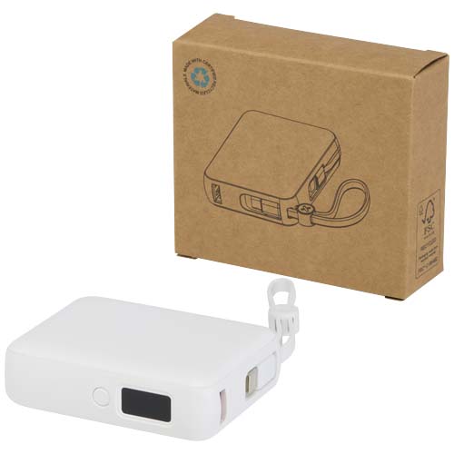 Acrux 10.000 mAh 35W tablet power bank with built in Type-C cable - made from recycled plastic - Image 3