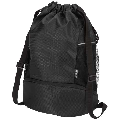 Nomad GRS recycled sports drawstring bag with bottom compartment 18L